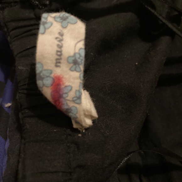 Maeve Anthropologie Choir Girl Black Blue Striped Romper Shorts 0 XS - Picture 4 of 8